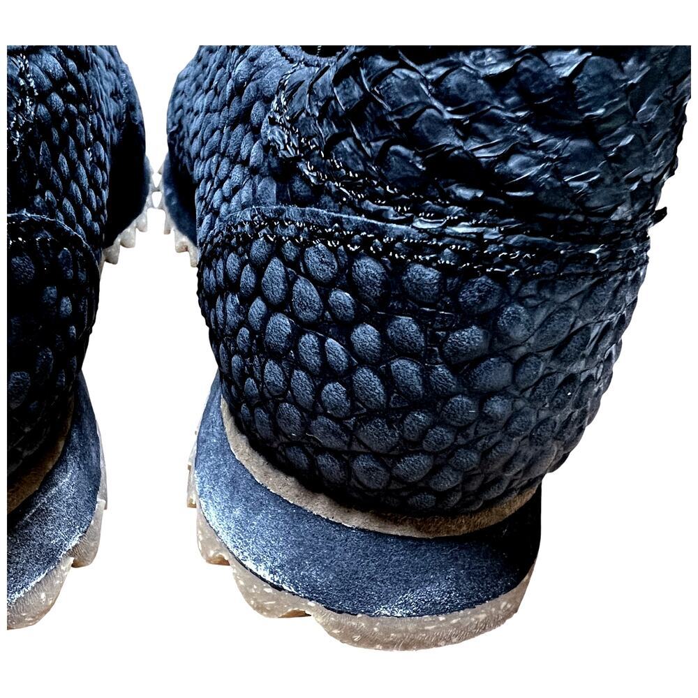 WODEN Ydun Croco II Sneaker Women Size US 5.5 Black Textured Leather Shoe *READ - Picture 7 of 16